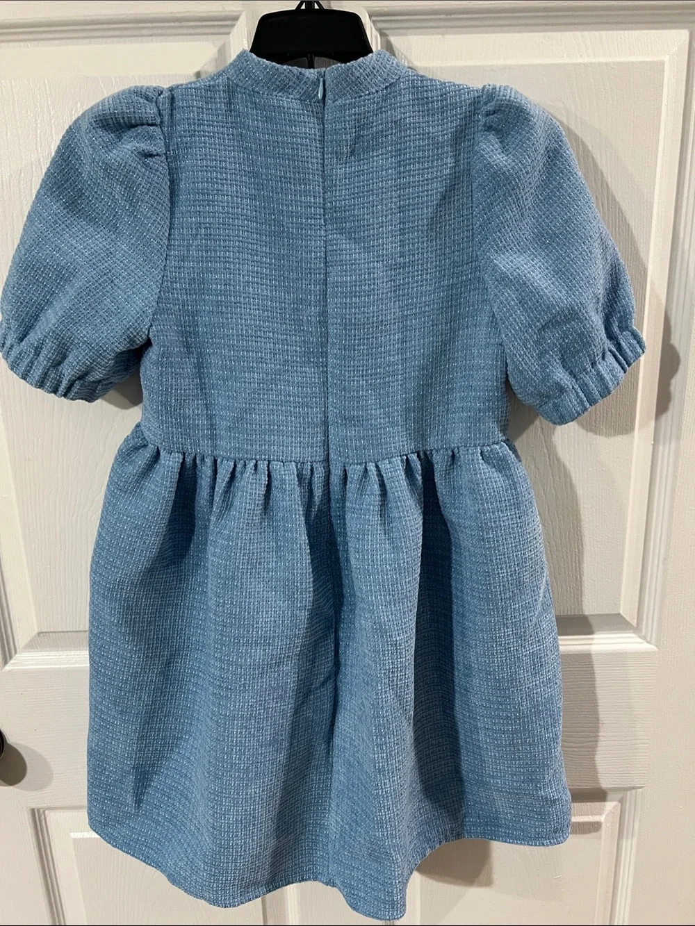 Girls: The Gwen Blue Embellished Tweed Dress Sz 10/12